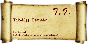 Tibély István névjegykártya